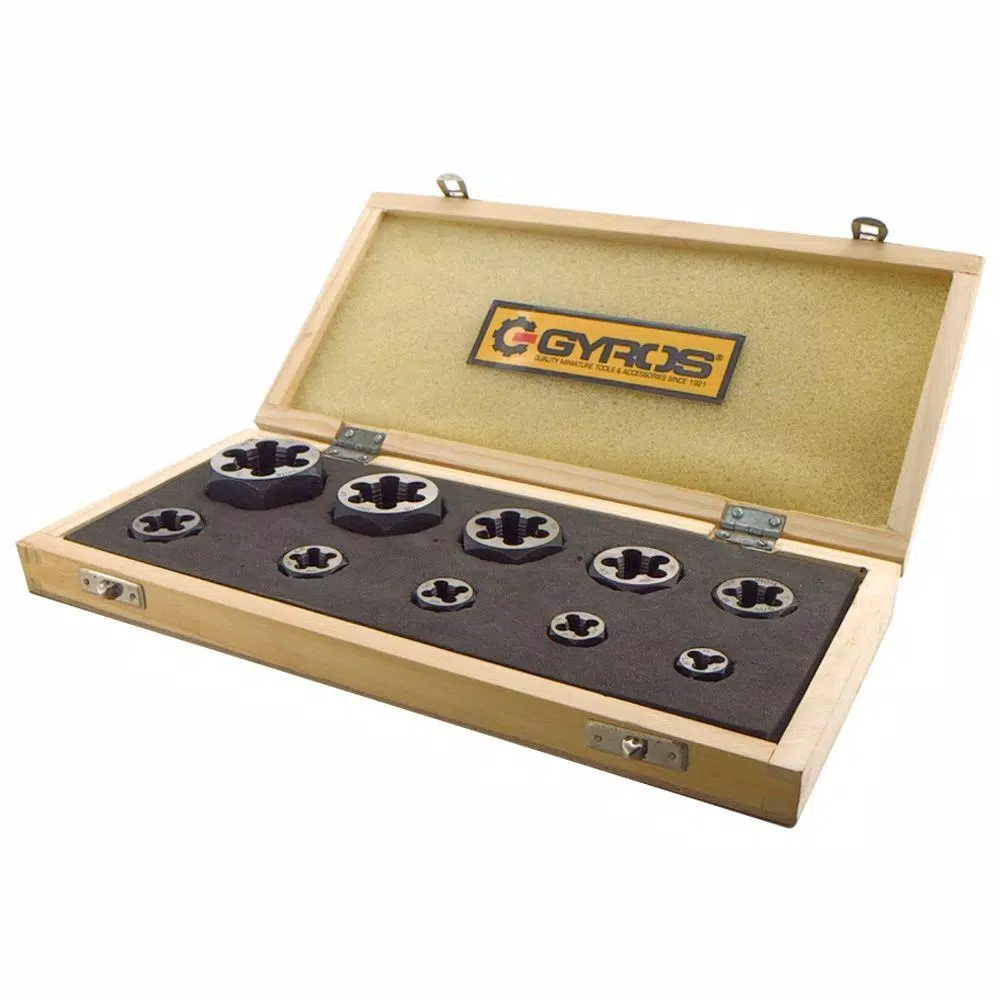 Coupon 😀 Gyros 1/4 In. – 1 In. NF Carbon Steel Hex Rethreading Die Set (10-Piece) 🌟